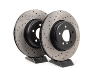 Cross-Drilled & Slotted Brake Rotors - Front - E60 535/545i/550i & E63/E64 645i/650i (Pair)