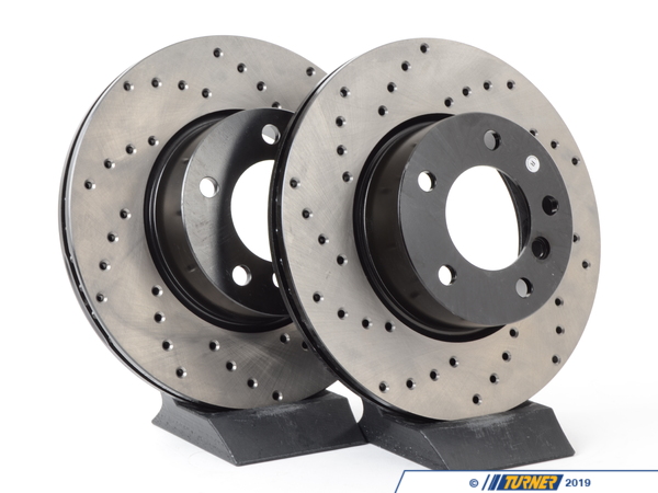 StopTech Cross-Drilled Brake Rotors - Front - E82, E9X (pair) 34116772669CD
