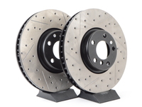 Cross-Drilled & Slotted Brake Rotors - Front - F10 F12 F06 F01 F07 (Pair)