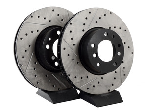 BMW E39 520 Rear Solid Drilled Brake Discs Saloon 95-03