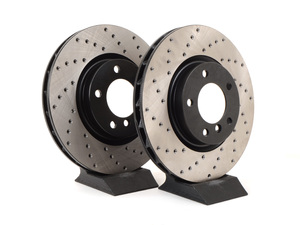 Front+Rear Drilled & Slotted Black Platinum Series Rotors & Posi Quiet Pads E36 
