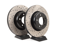 Cross-Drilled & Slotted Brake Rotors - FRONT - E82 135i (Pair)