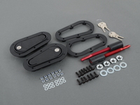 T#340098 - AEROCATCH - AeroCatch Racing Hood and Body Panel Fasteners (Pair) - Better than hood pins! - As used by Turner Motorsport on our championship winning BMW race cars, the new aerodynamically efficient and asthetically styled AeroCatch is setting new standards in hood fixing for the 21st century. Say goodbye to your standard hood pins -- these are better all around.AeroCatch works better than traditional hood pins by providing more surface area for the latch to secure to and an overall stronger latch design with stainless steel and aluminum hardware. While being a stout piece these are also relatively light weight and mount flush with your bodywork, ensuring aerodynamic efficiency and a slick appearance.The AeroCatch is available in two installation styles:1.) TOP MOUNT - Mounts from the top exterior surface of the hood. More of the AeroCatch is visible including the frame around the housing.2.) BOTTOM MOUNT - Mounts flush from the bottom interior side of the hood. This style is slightly harder to mount because your holes must be drilled from underneath, but less of the AeroCatch is visible from the outside.Each AeroCatch hood fastener kit comes complete with two AeroCatch housing assemblies, all pins, washers, nuts and screws, underhood mounting frames (new on most kits for 2013), as well as mounting templates and installation instructions. Professional installation recommended. When installing over a less than flush surface (a curved hood), black silicone sealant can be used to fill gaps. We have found these to be the best hood fasteners, and have since replaced all standard racing hood pins on our E46, E90 and E92 race cars in favor of this superior design. These save us precious time in pit stops and offer a more fail-safe mechanism. We recommend them for any car*.* Note: the AeroCatch has a depth below the hood of 22-25mm. Therefore you must have this sufficient clearance between your mounting location and the bottom of your hood. Use the Tech Specs listed below and plan carefully. For a sample installation from a customer's BMW E36, click here.Secure your investment! Add keyed locks to your pair of AeroCatches -- PERFECT for use on a street car, or any car that may be left unattended for any amount of time. Keep prying eyes (and hands) out of your engine bay by opting for the (optional) locking version of the AeroCatch. Locking versions available in both TOP MOUNT and BOTTOM MOUNT installation styles. Includes pre-installed lock cylinders and a pair of matched keys. Simply select your style below, before adding to cart. How They Work (PDF) Installation/Prep Instructions (PDF) Tech Specs (Top Mount) PDF Tech Specs (Bottom Mount) PDF - AeroCatch - BMW MINI