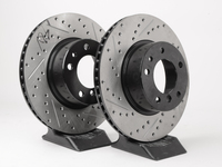 Turner-Stoptech Cross-Drilled & Slotted Brake Rotors - Front - E34 525i/530i/535i/iT (pair)