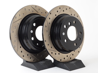 Cross-Drilled & Slotted Brake Rotors - Rear - E34 525i/530i/535i (Pair)