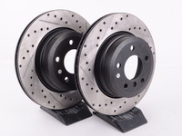 Cross-Drilled & Slotted Brake Rotors - Rear - E82 135i (Pair)