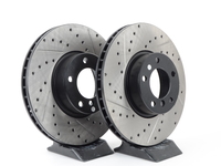 Cross-Drilled & Slotted Brake Rotors - Front - E39 530i, 540i 03/00+ (pair)