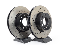 Cross-Drilled & Slotted Brake Rotors - Front - E32, E34 540i (pair)