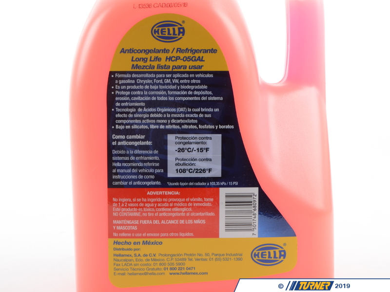 G013A8J1G G13 Coolant 50/50 PreMix 1 Gallon (3.78 Liters