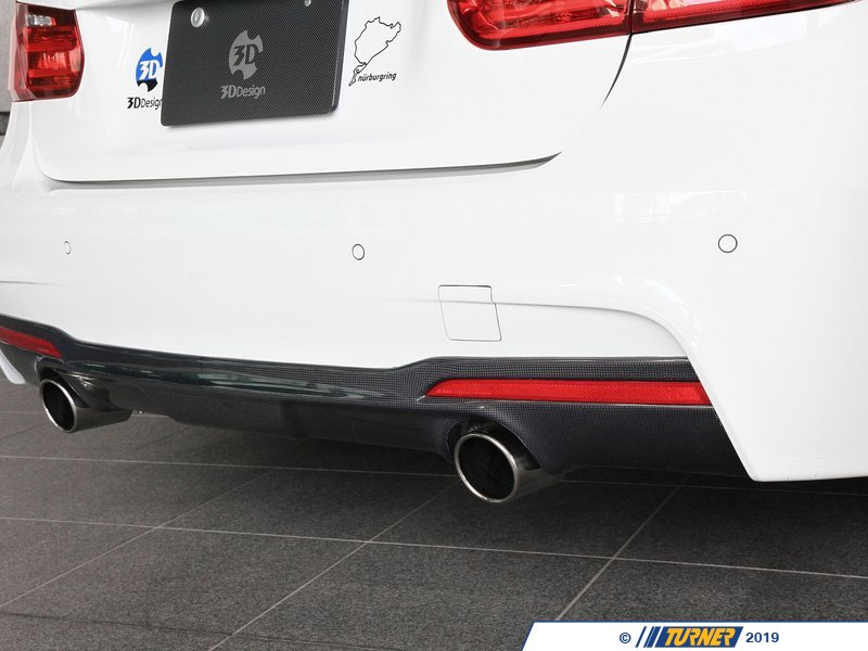 310823031 F30 335 M Sport 3D Design Carbon Fiber Rear Diffuser