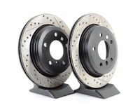 Cross-Drilled & Slotted Brake Rotors - Rear - E46 325xi (Pair)