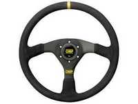 OMP Velocita Steering Wheel - 380mm | Black/Yellow Suede