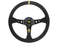 OMP Corsica Steering Wheel - 350mm | Black/Yellow Suede