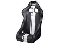 OMP TRS-E PLUS Tubular Racing Seat | Black with White Stripes