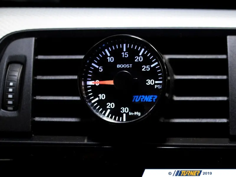 022987tms01a 03k Turner Motorsport Boost Gauge With Vent Pod Blue White F3x F8x Turner Motorsport