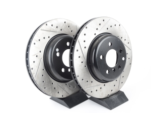 Rear Drilled Slotted Brake Rotors For BMW 528 535 Series Active Hybrid 5